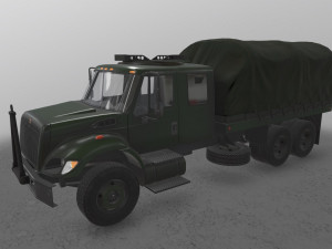 military truck green Modelo 3D