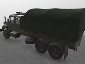 military truck green Modelo 3D