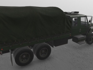 military truck green Modelo 3D