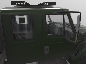 military truck green Modelo 3D