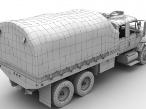 military truck green Modelo 3D