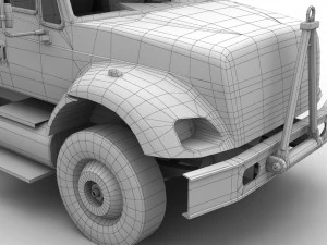 International Military Truck Green --157-- 3D Model