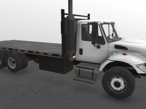flatbed truck international 7400 3D Model