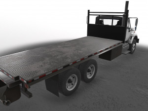 flatbed truck international 7400 3D Model
