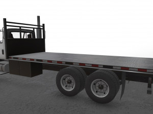 flatbed truck international 7400 3D Model