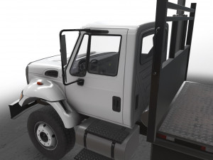 flatbed truck international 7400 3D Model