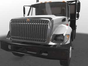 flatbed truck international 7400 3D Model