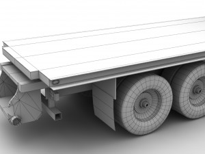 flatbed truck international 7400 3D Model