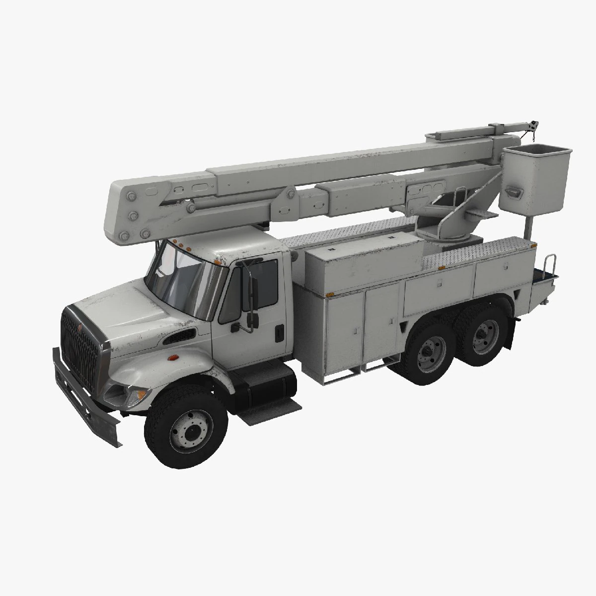International Bucket Truck --143-- 3D Model .c4d .max .obj .3ds .fbx .stl .blend 