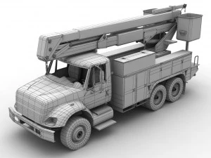 International Bucket Truck --143-- 3D Model