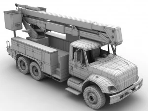 International Bucket Truck --143-- 3D Model