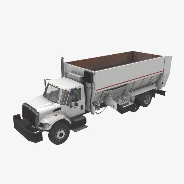box mixer truck international 7400 3D Model .c4d .max .obj .3ds .fbx .stl .blend 