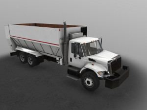 box mixer truck international 7400 3D Model