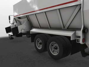 box mixer truck international 7400 3D Model