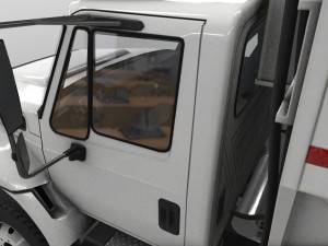 box mixer truck international 7400 3D Model