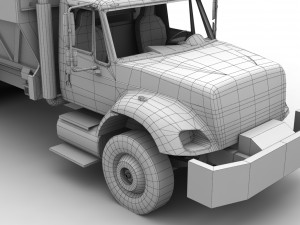 box mixer truck international 7400 3D Model