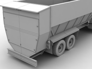 box mixer truck international 7400 3D Model