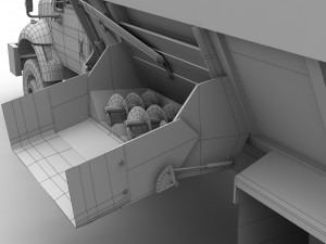 box mixer truck international 7400 3D Model