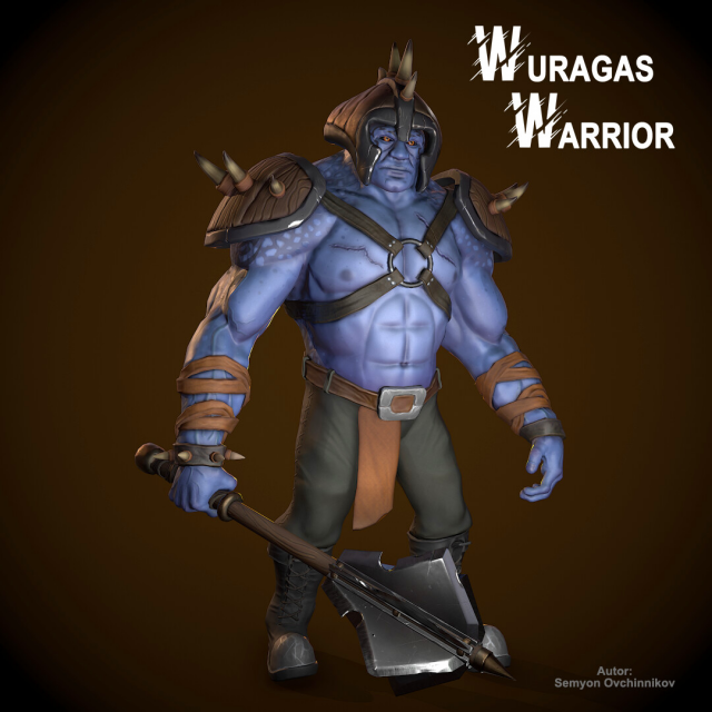wuragas warrior 3D 모델 .c4d .max .obj .3ds .fbx .stl .blend 