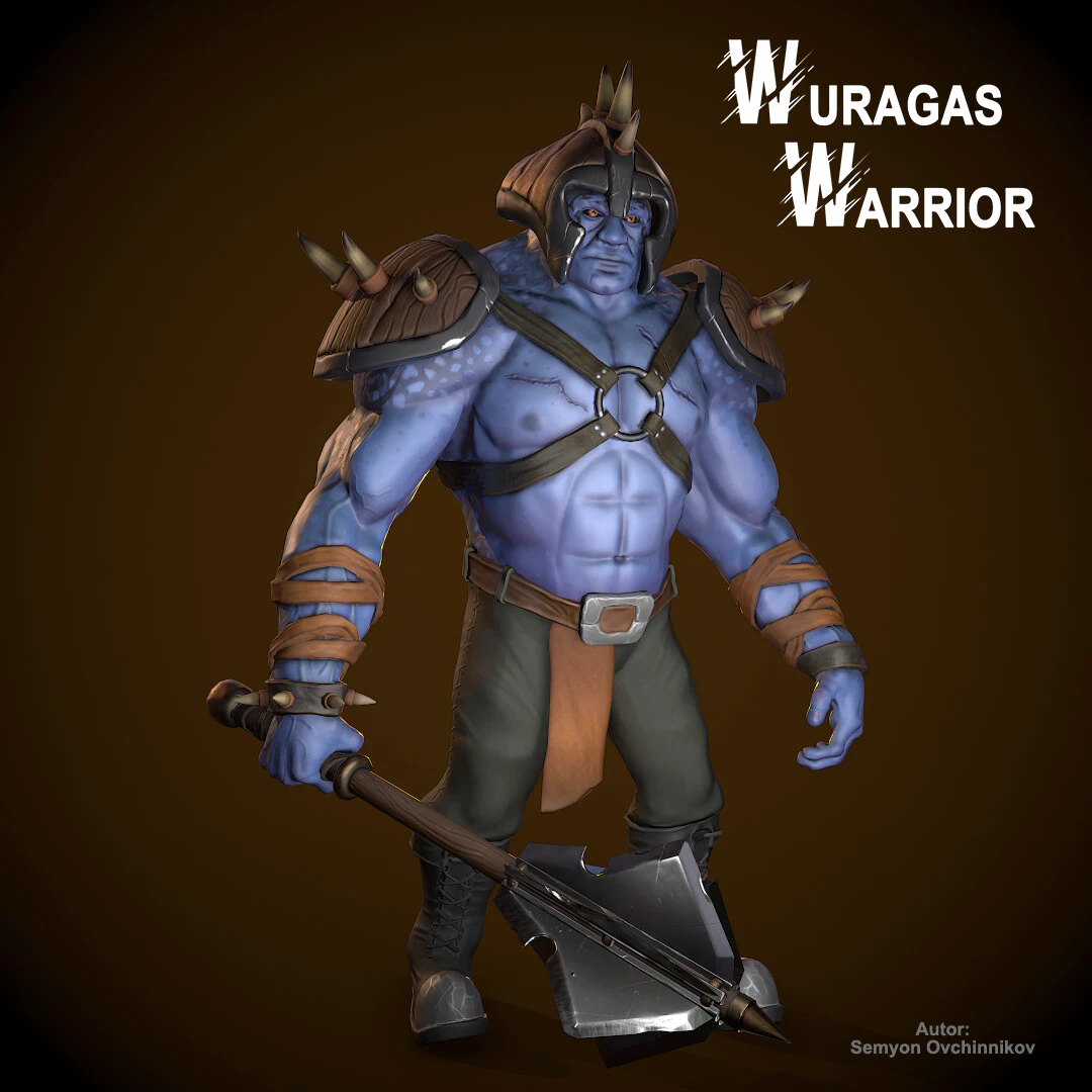 Wuragas Warrior --117-- 3D Model .c4d .max .obj .3ds .fbx .stl .blend 