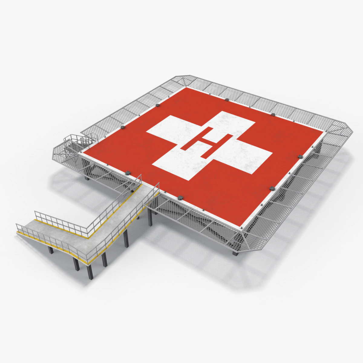 Ospedale dell'eliporto --319-- Modello 3D .c4d .max .obj .3ds .fbx .stl .blend