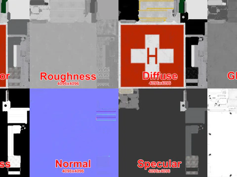 Ospedale dell'eliporto --319-- Modello 3D