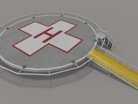 Helipad Hospital --320-- 3D Model