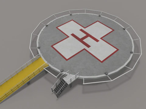 Helipad Hospital --320-- 3D Model