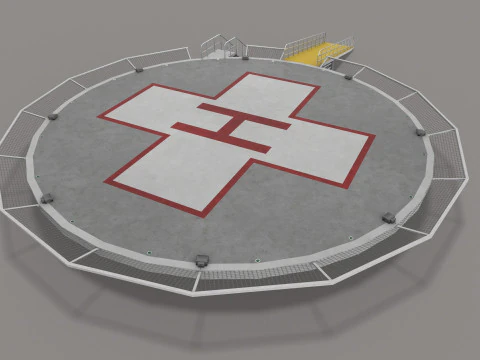 Helipad Hospital --320-- 3D Model