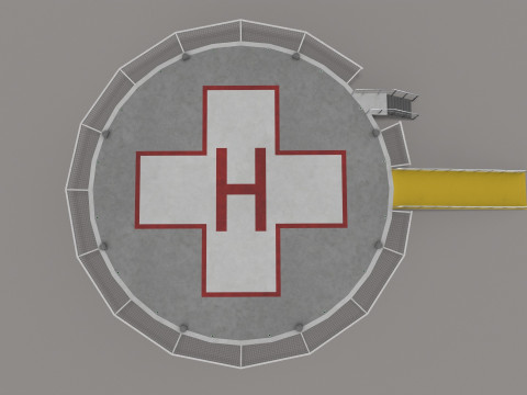 Hôpital héliport --320-- Modèle 3D
