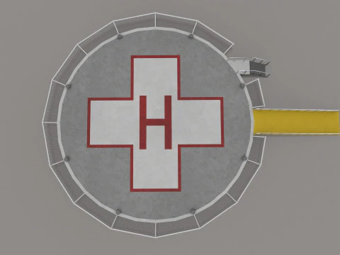 Helipad Hospital --320-- 3D Model