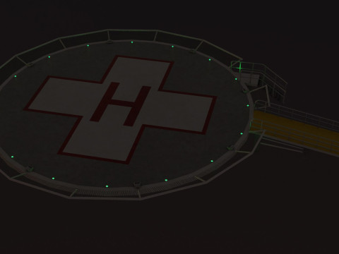 Hôpital héliport --320-- Modèle 3D