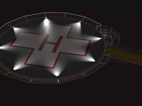 Hôpital héliport --320-- Modèle 3D