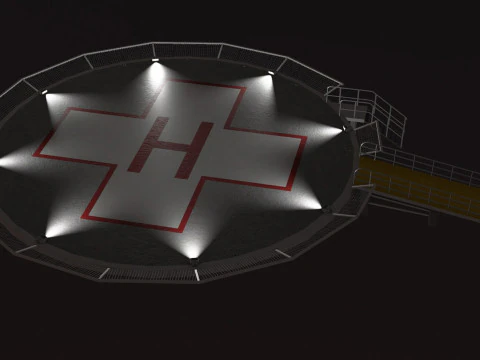 Helipad Hospital --320-- 3D Model