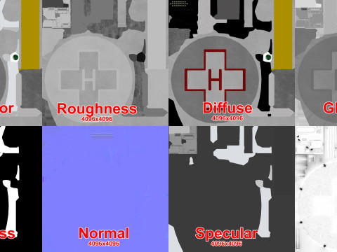 Hôpital héliport --320-- Modèle 3D