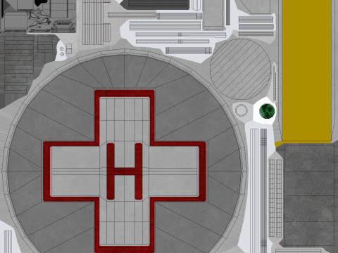 Hôpital héliport --320-- Modèle 3D