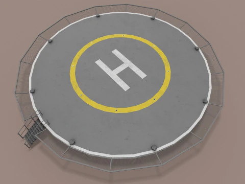 Helipad Round --321-- 3D Model