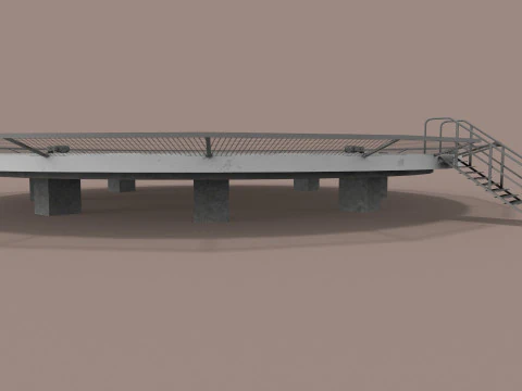 Helipad Round --321-- 3D Model