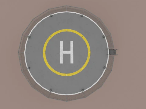 Helipad Round --321-- 3D Model