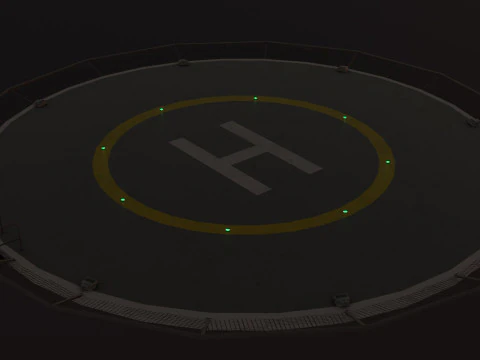 Helipad Round --321-- 3D Model