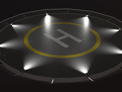 Helipad Round --321-- 3D Model
