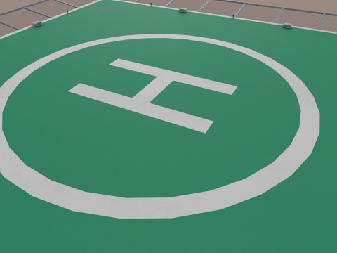 直升机停机坪广场--322-- 3D 模型