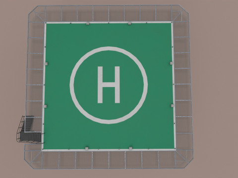 直升机停机坪广场--322-- 3D 模型