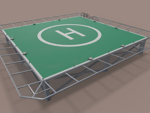 直升机停机坪广场--322-- 3D 模型