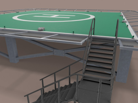 直升机停机坪广场--322-- 3D 模型