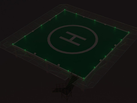 直升机停机坪广场--322-- 3D 模型