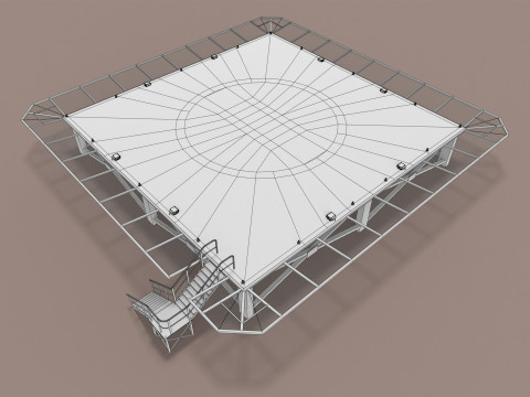 直升机停机坪广场--322-- 3D 模型