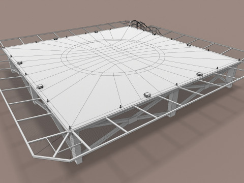 直升机停机坪广场--322-- 3D 模型