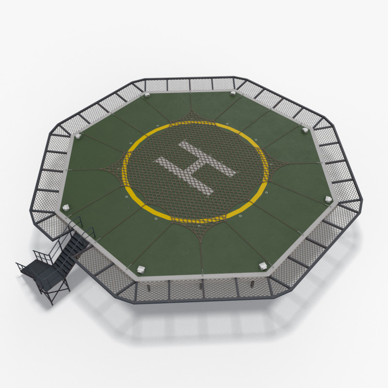 Вертолетная площадка с сеткой --323-- 3D Модель .c4d .max .obj .3ds .fbx .stl .blend 