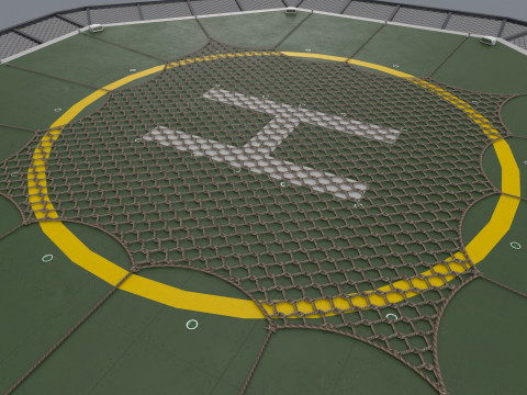 Вертолетная площадка с сеткой --323-- 3D Модель